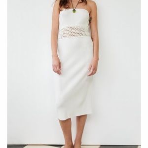 Cream cream bodycon with open design on front